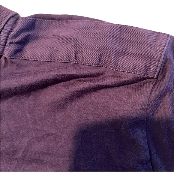Burberry Brit Nova Check Placket Cotton Dark Purple Men’s Polo Shirt Size L​​​​